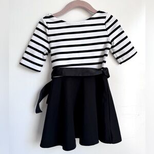 Polo by Ralph Lauren Black and White Striped Kids Dress